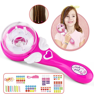 اسباب بازی لوازم آرایشی پک کامل دستگاه بافت مو با نخ رنگی BRAIDED HAIR MACHINE_اسباب بازی